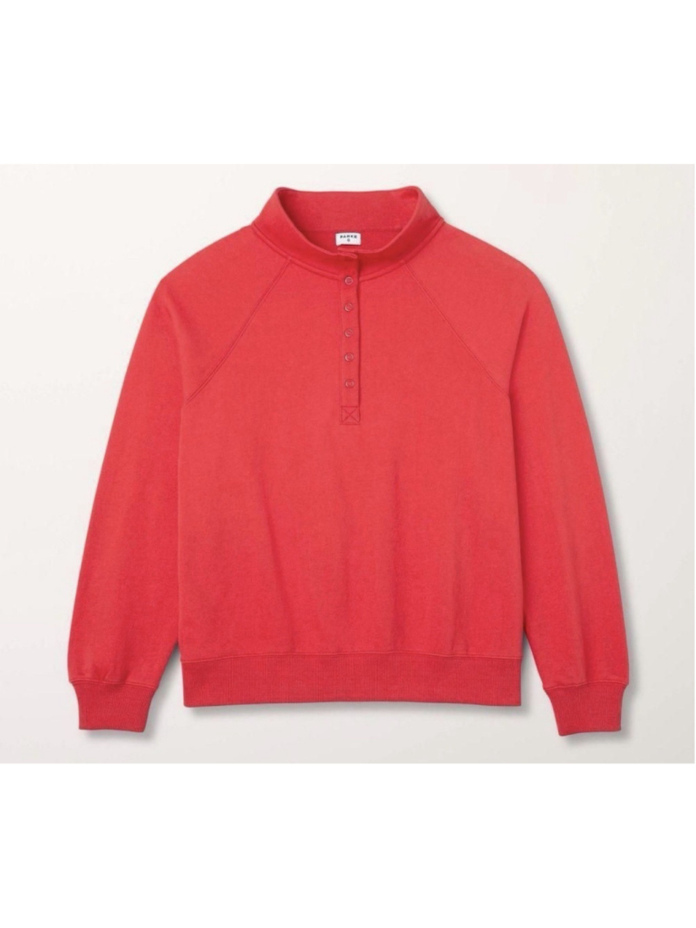 NWT PARKE x Target XXS/XS Red Pullover Sweatshirt Snap Mock Neck Extra Small